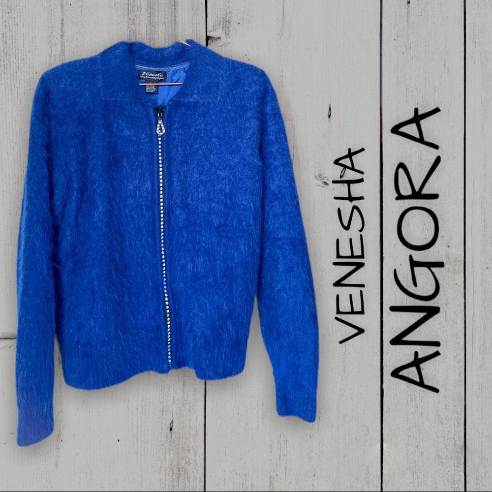 ❤️‍🔥VTG❤️‍🔥 ANGORA Sweater - L - Cobalt Blue